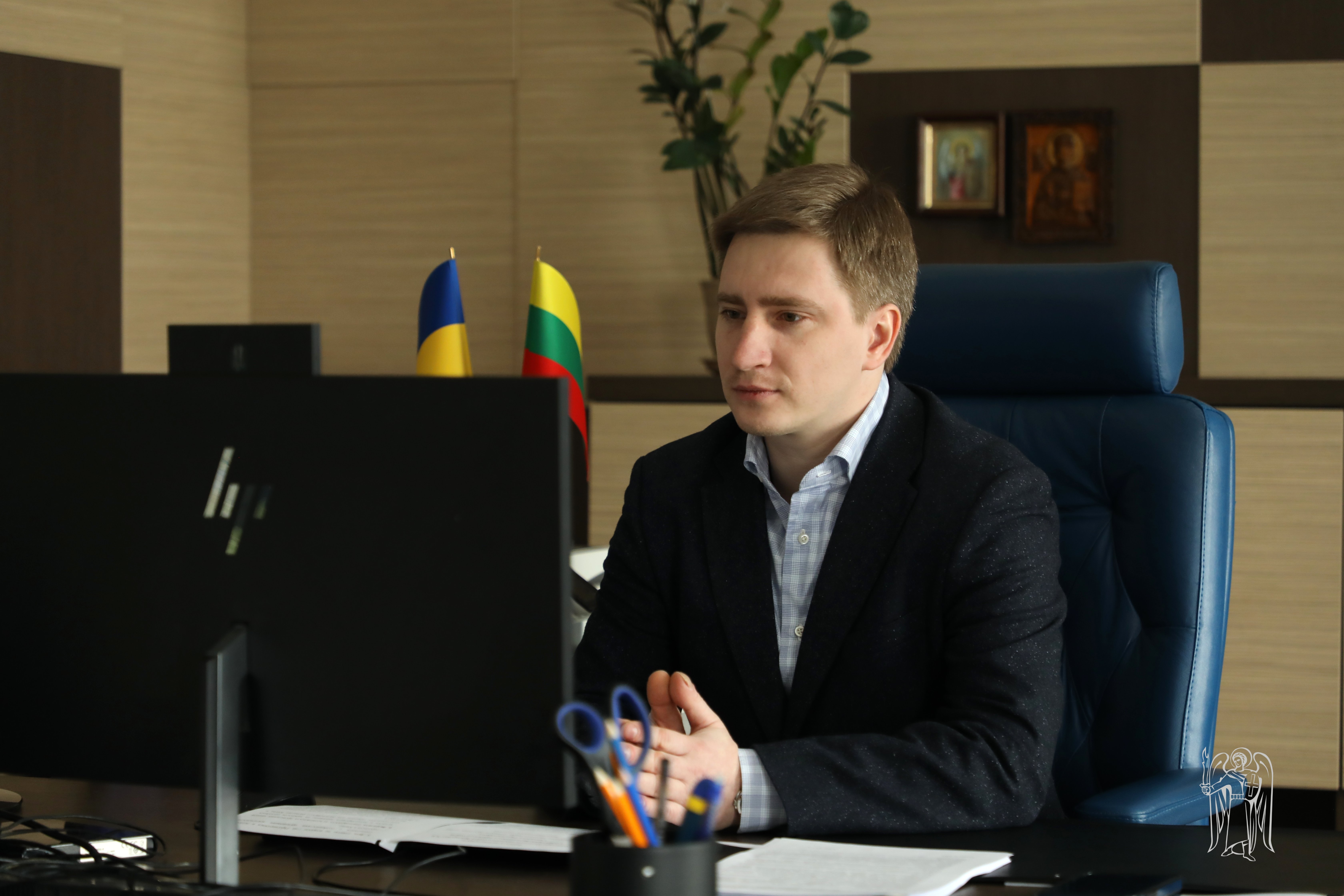 Владимир Бондаренко провел онлайн встречу с секретарем городского совета Вильнюса Симонасом Гирдзияускасом
