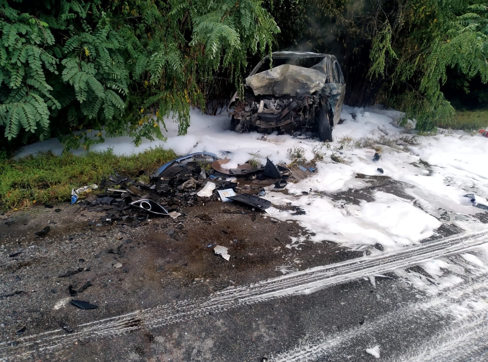 Под Белой Церковью в результате ДТП женщина-водитель погибла в сгоревшем автомобиле