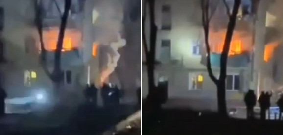 Ночью в жилой дом в центре Чернигова попала ракета (видео)