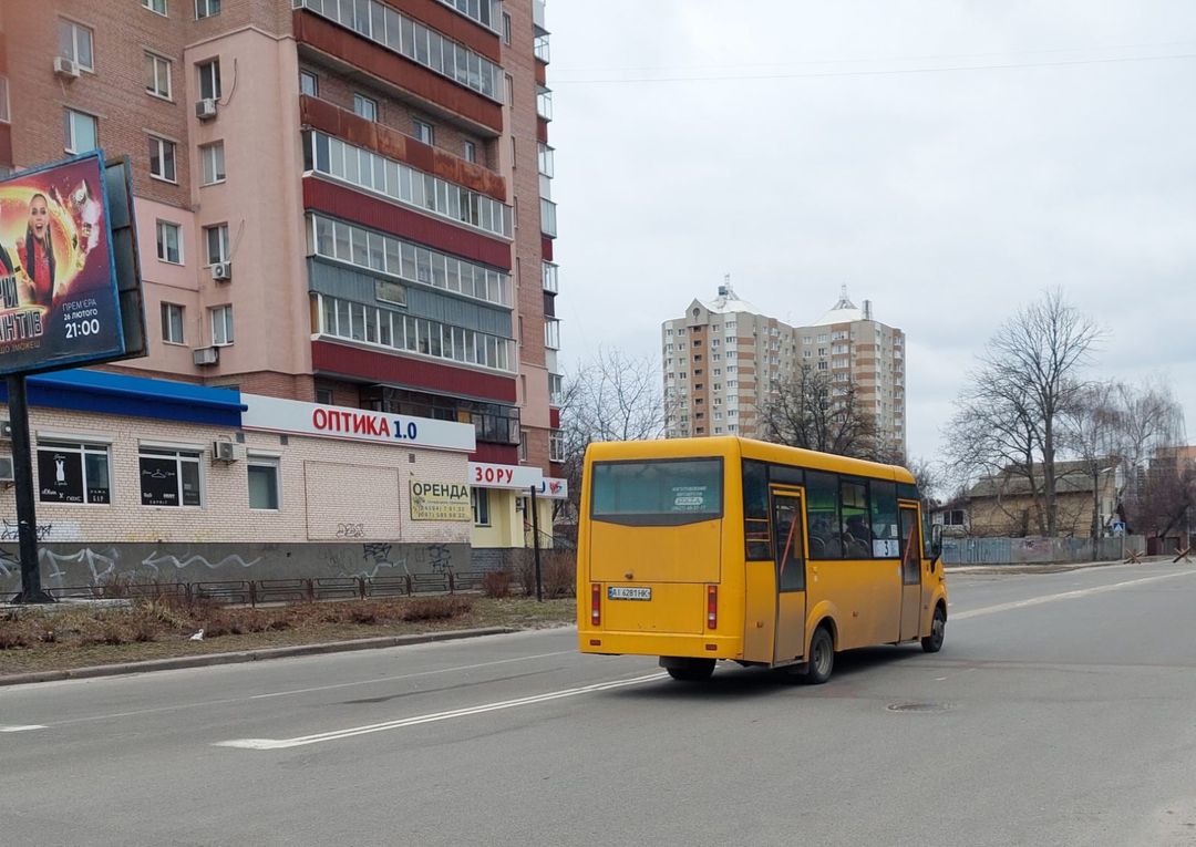 Сьогодні, 20 березня, у Броварах курсують три автобусні маршрути