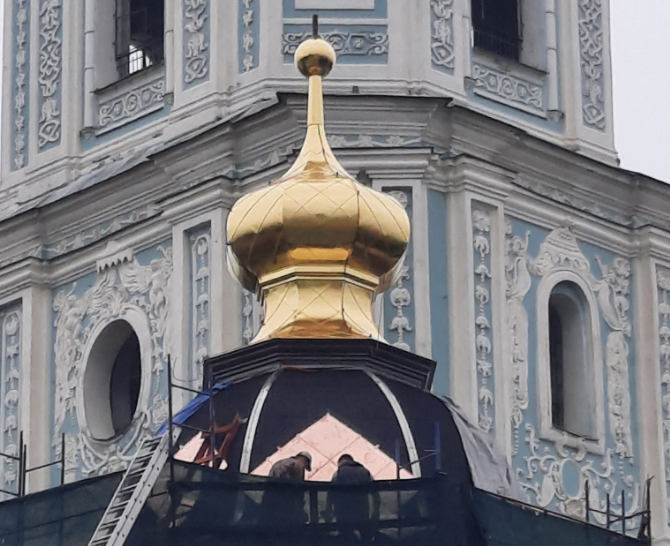 На великому куполі Трапезної церкви Софії Київської почались реставраційні роботи