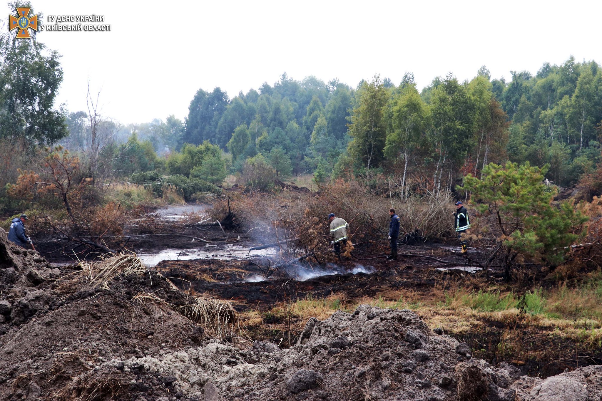 Триває ліквідація чергової торф'яної пожежі на Київщині