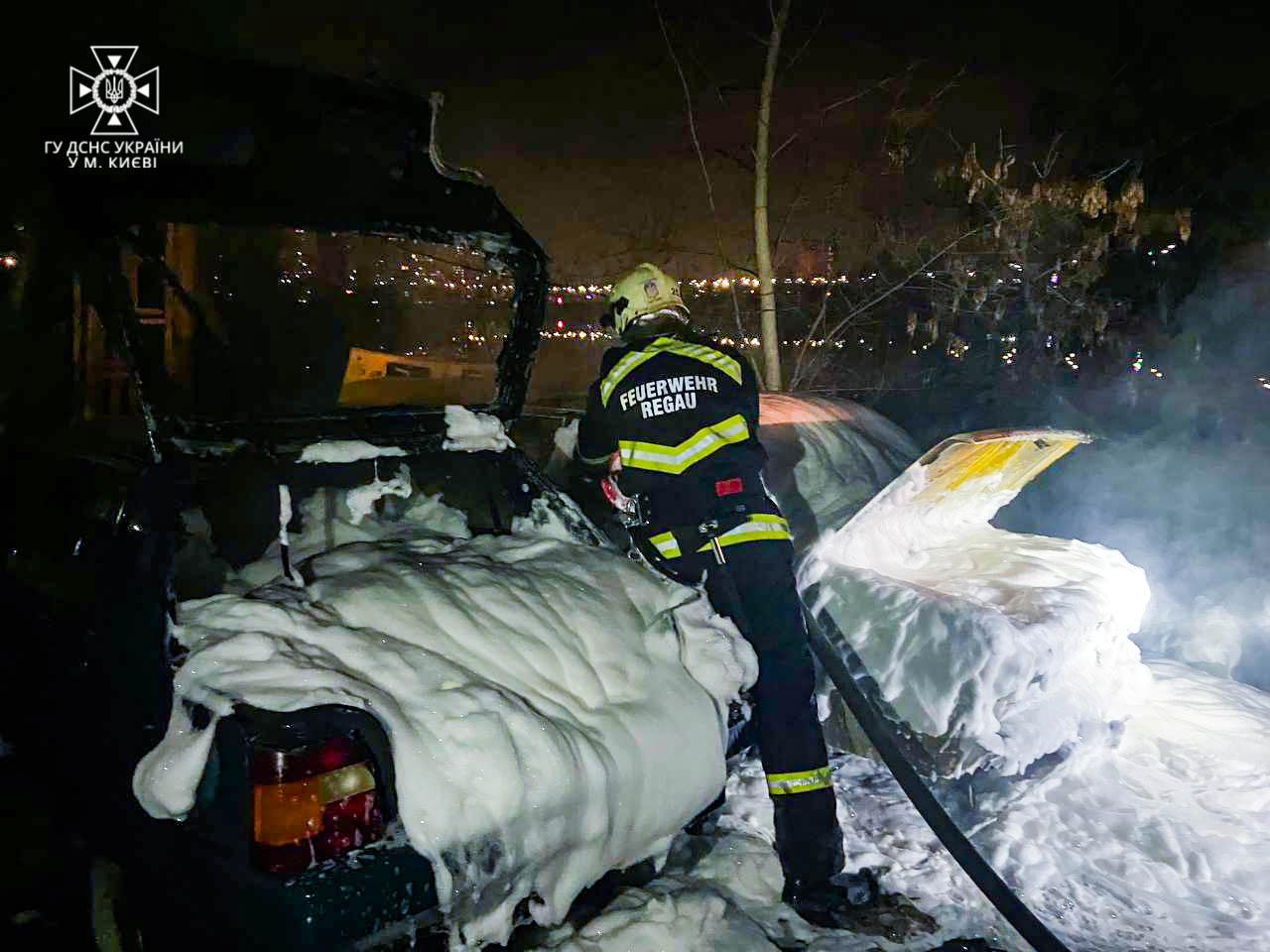 На території КП “Плесо” на Оболоні згоріли два автомобілі (фото)