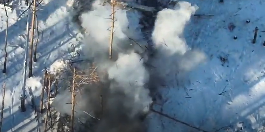 Волинська 100 бригада ТрО показали ураження російського бліндажа у Серебрянському лісі (відео)