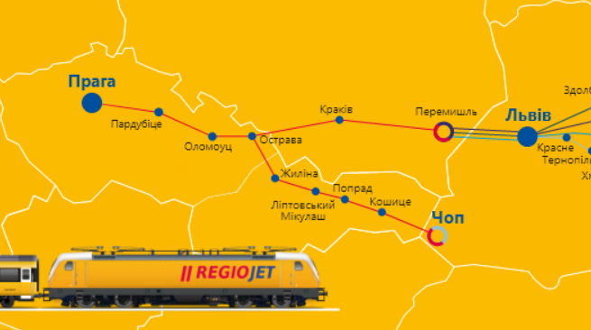 Чеська залізниця запускає новий поїзд до України