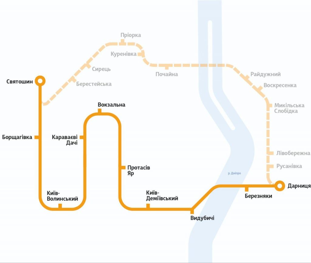Київська кільцева електричка змінює графік руху через будівництво тунелю до 12 серпня Київська кільцева електричка змінює графік руху через будівництво тунелю до 12 серпня