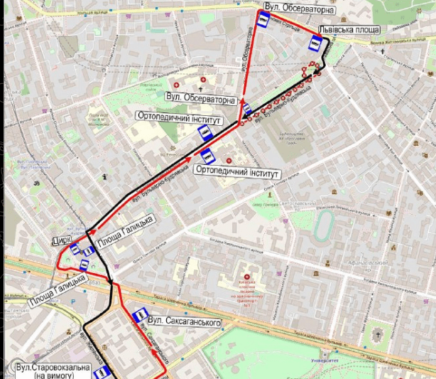 У вівторок, 27 серпня автобуси №7 їздитимуть дещо іншим маршрутом (схема)