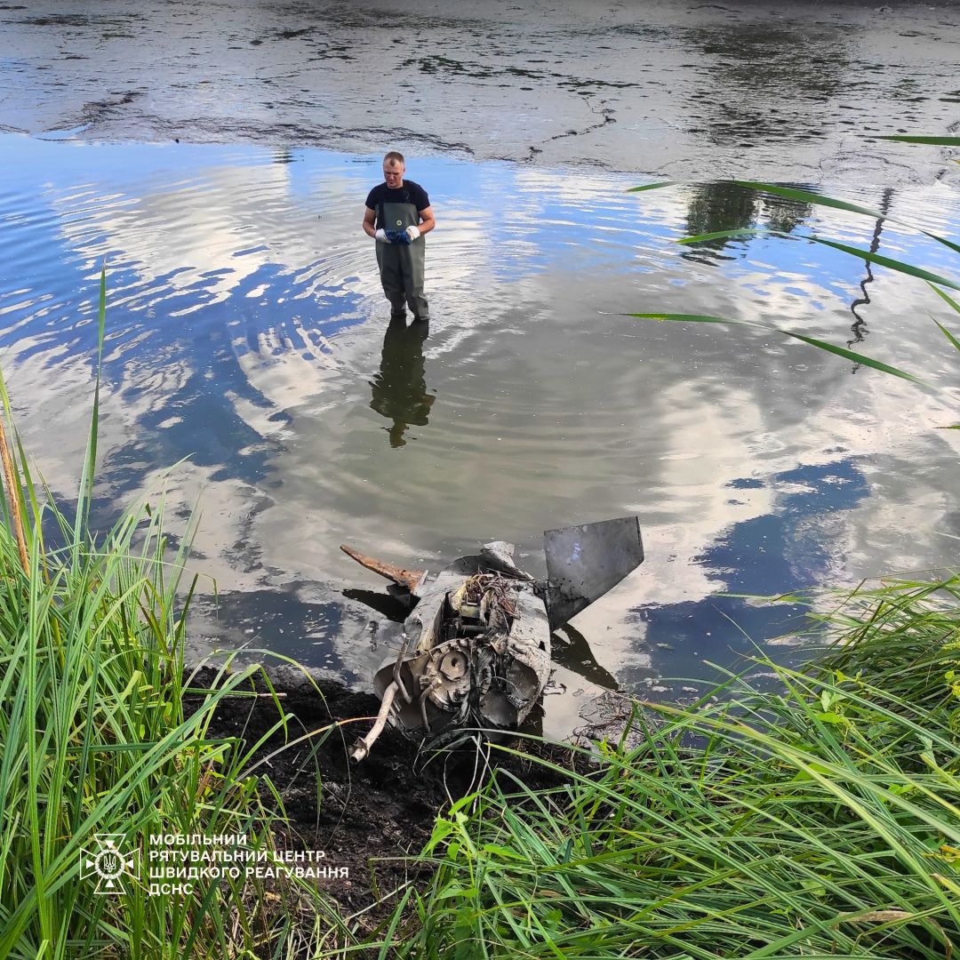 У Києві в ставку виявили залишки російської крилатої ракети Х-101