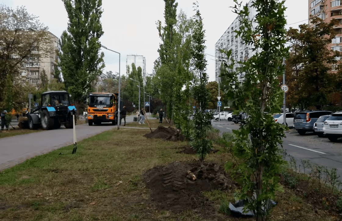 З початку року озеленювачі висадили у парках та на бульварах столиці близько 4 тис. дерев (відео)