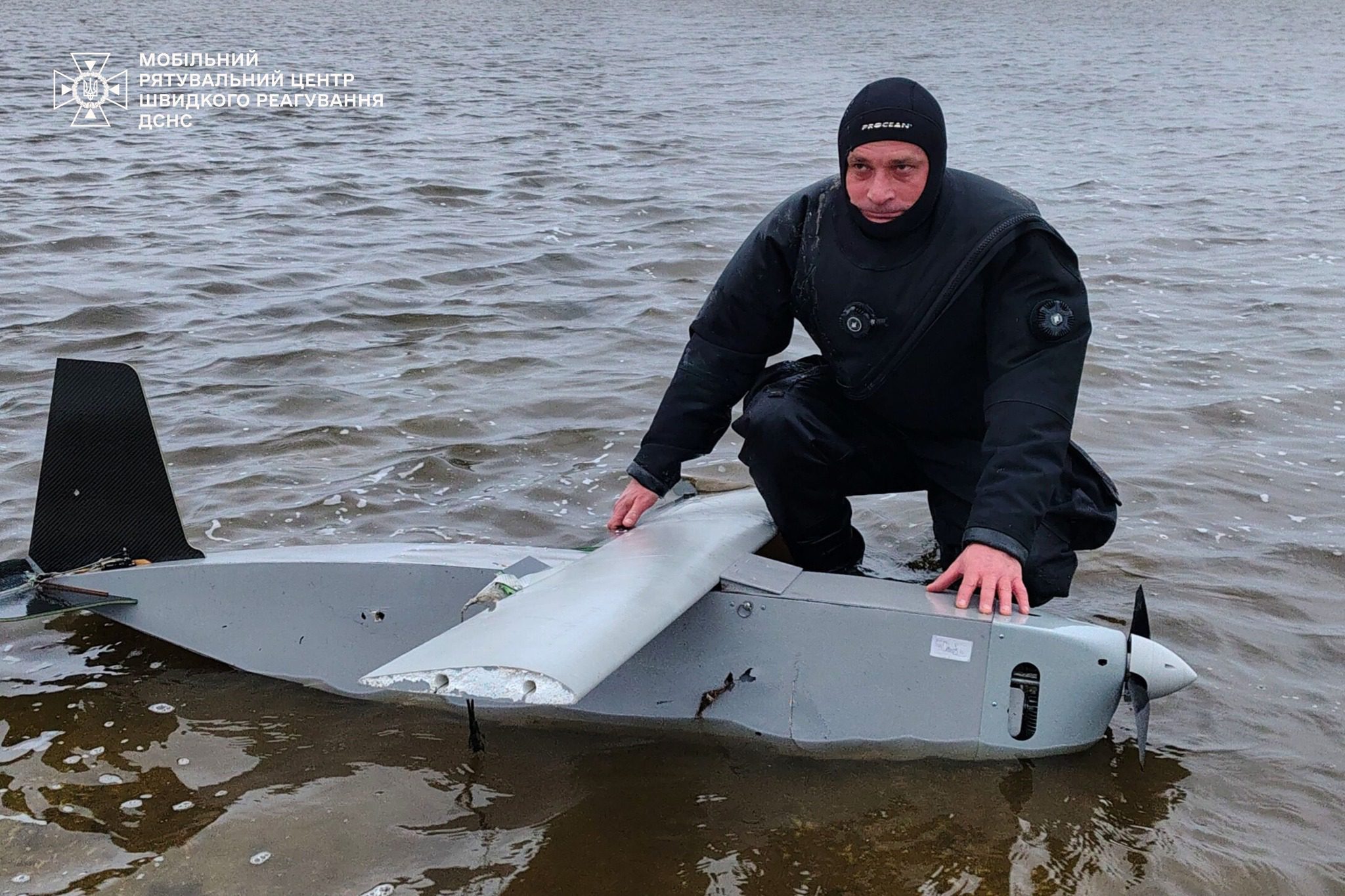 Поблизу Лебедівки на Київське водосховище “приземлився” ворожий БПЛА