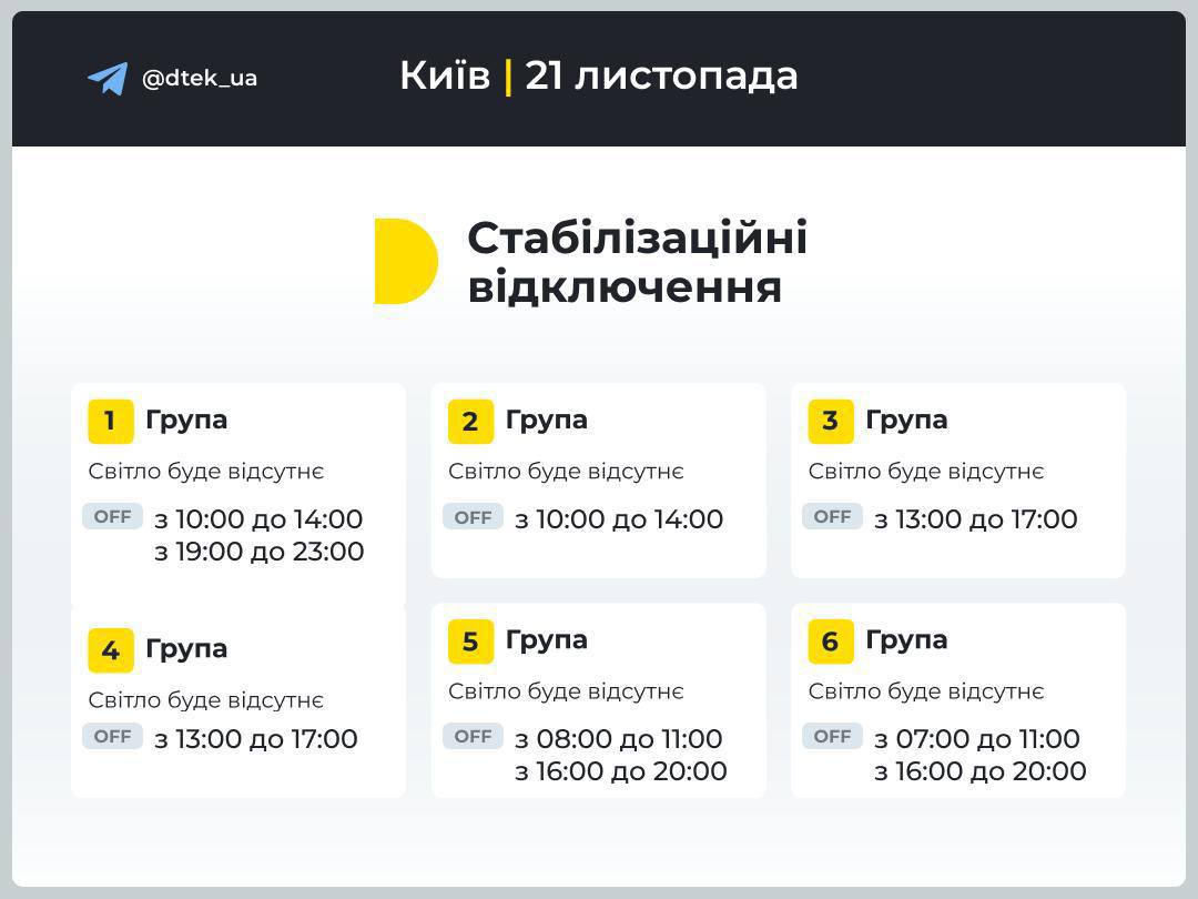 У столиці та на Київщині оновили графіки відключення світла