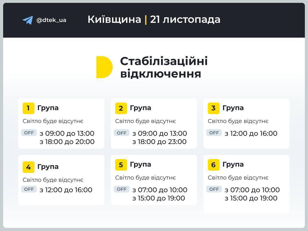 У столиці та на Київщині оновили графіки відключення світла