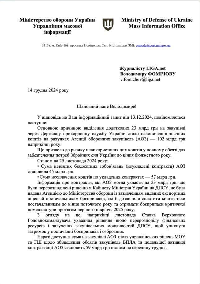 На рахунках Міноборони лишилось 100 млрд гривень невикоростаних коштів для ЗСУ, - нардепка