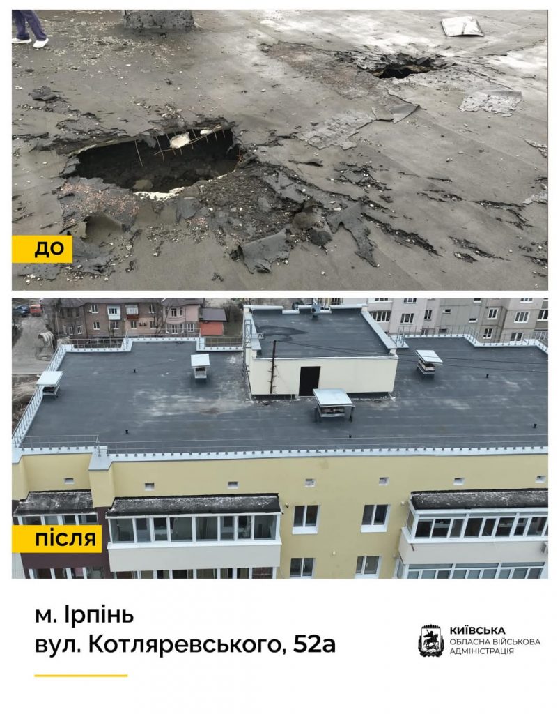 Руслан Кравченко: В Ірпені завершили відбудову ще одного багатоквартирного будинку, пошкодженого росіянами (фото)