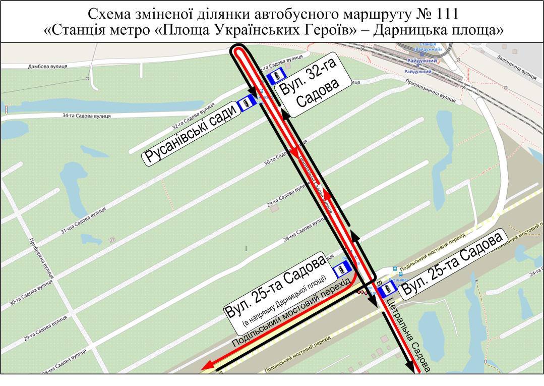 Від 5 грудня змінять роботу автобусного маршруту що курсує через Подільський міст (схеми)