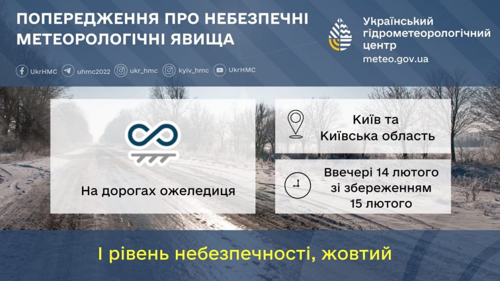 У Києві та області прогнозують сніг і ожеледицю