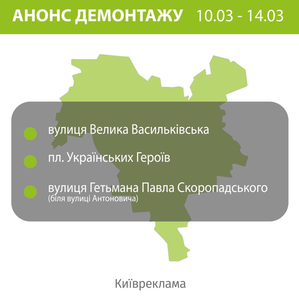 Демонтаж реклами: комунальники у Києві анонсували прибирання незаконних банерів