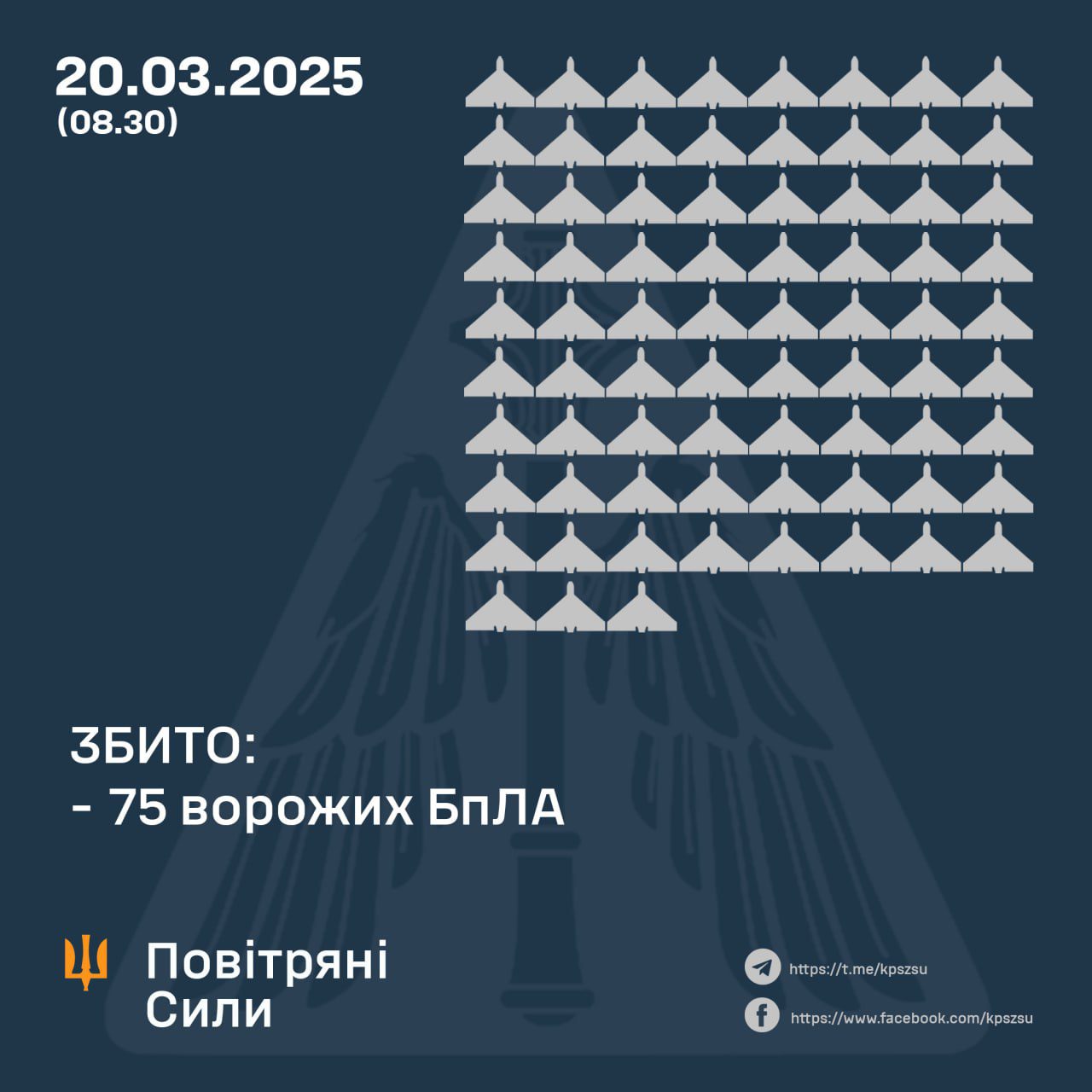 Вночі російські окупанти атакували Україну 171-м ударним БпЛА