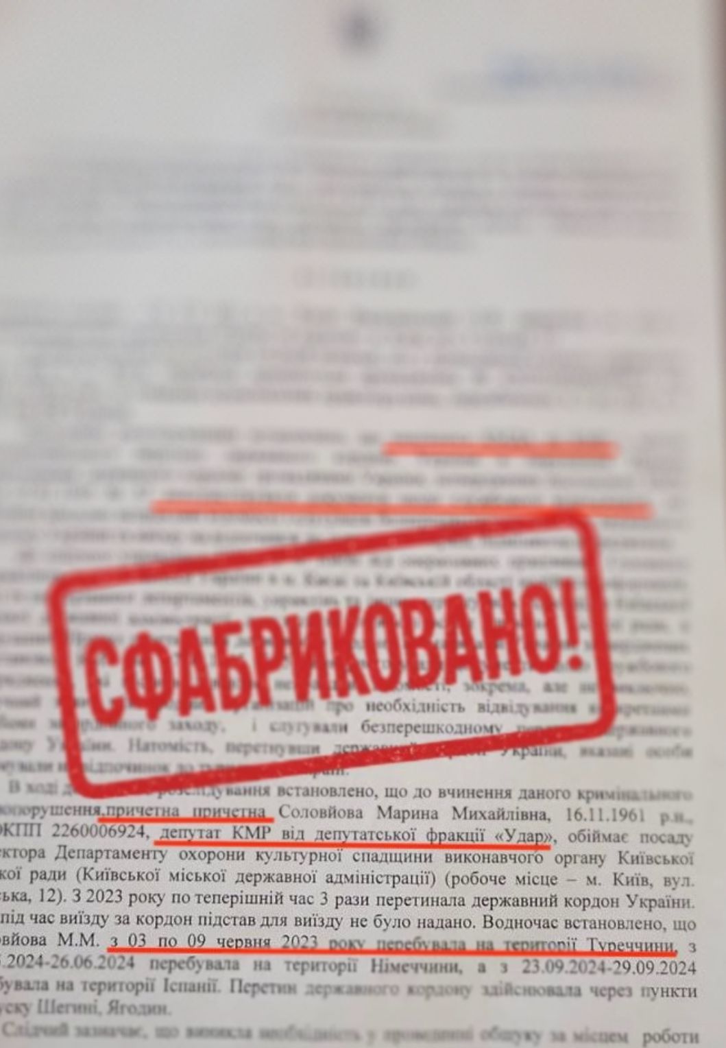 Проти директорки Департаменту з охорони культурної спадщини Соловйової порушили справу щодо виїзду за кордон