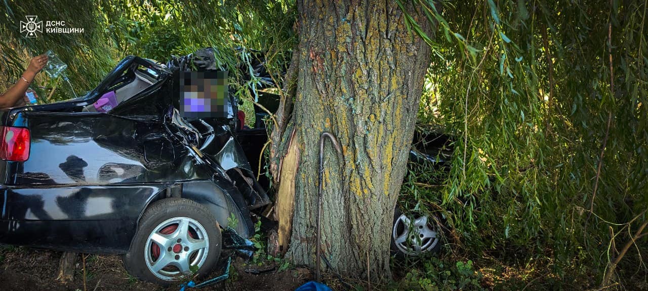 На Білоцерківщині автомобіль влетів у дерево: загинув 12-річний хлопчик, постраждала жінка