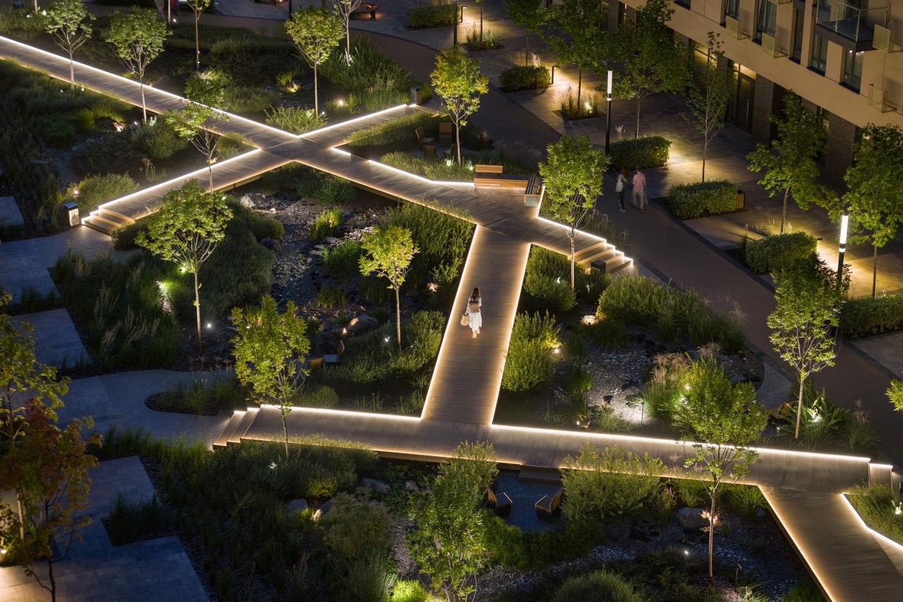 У KAN розповіли про природну систему водовідведення «дощовий сад» в “Файна Таун”