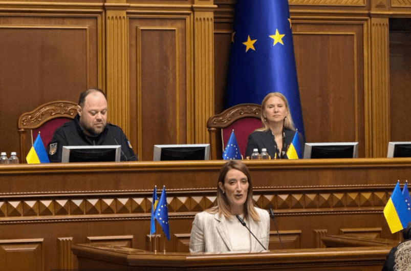 Голова Європарламенту Мецола виступила у Верховній Раді та анонсувала відкриття представництва у Києві