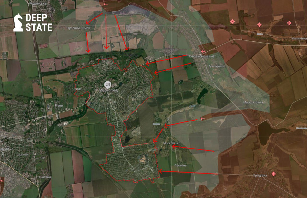 російські окупанти просунулися у Покровську та Мирнограді, - DeepState російські окупанти просунулися у Покровську та Миронграді, - DeepState