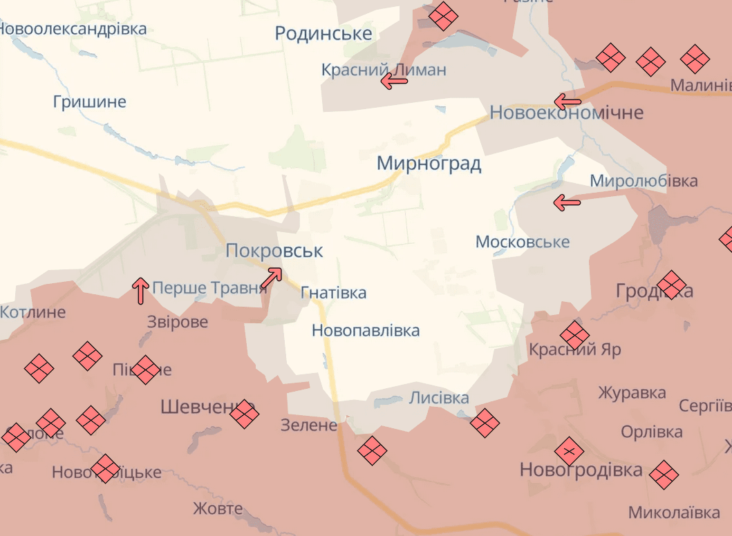 російські окупанти просунулися у Покровську та Мирнограді, - DeepState російські окупанти просунулися у Покровську та Мирнограді, - DeepState