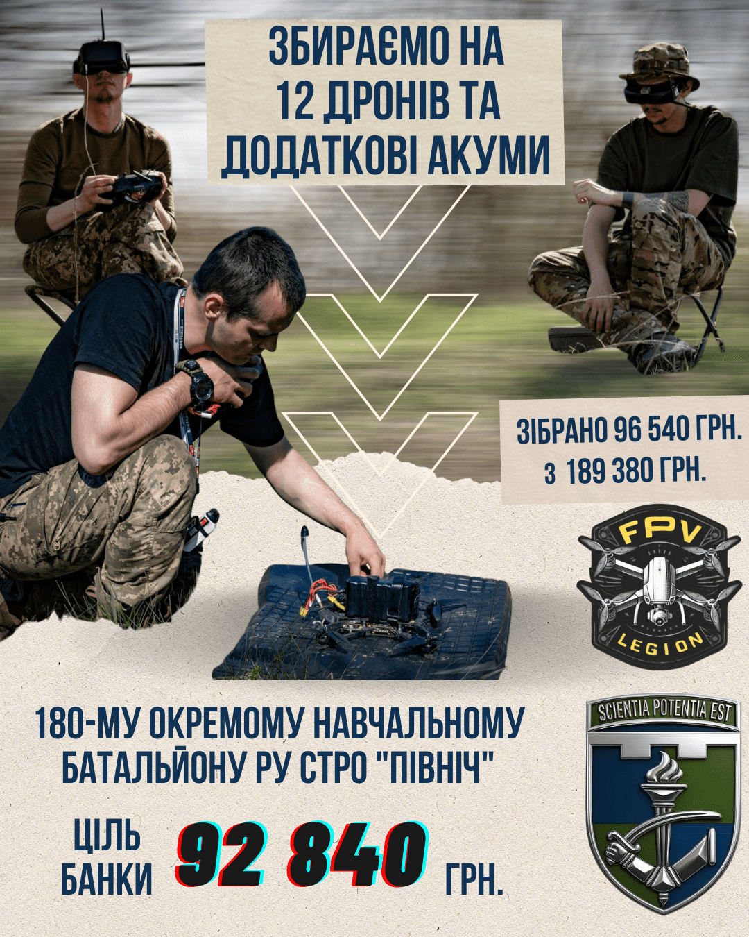 ГО “Український легіон” збирає кошти на на 12 FPV-дронів та додаткові акумулятори ГО “Український легіон” збирає кошти на на 12 FPV-дронів та додаткові акумулятори