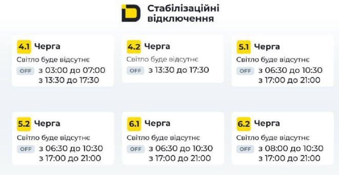 ДТЕК подало ГПВ для Києва та області на 13 листопада