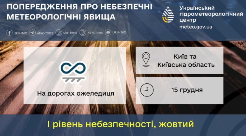 Туман і ожеледиця: зранку у понеділок у столиці небезпечна погода