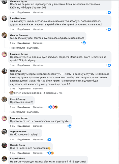 Премії та надбавки секретарю ради спричинили скандал у Згурівській громаді