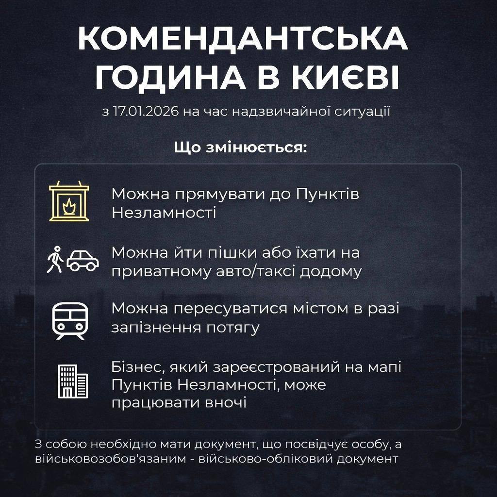 У Києві почали діяти оновлені правила комендантської години