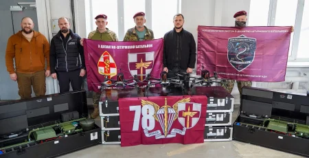 Микола Калашник: Київщина передала чергову партію безпілотних роботизованих систем для 78-ї окремої десантно-штурмової бригади