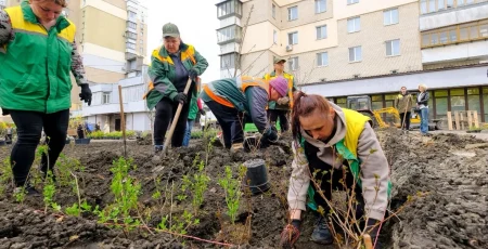 Комунальники створили зелений простір на проспекті Повітряних Сил замість знесених МАФів (фото)
