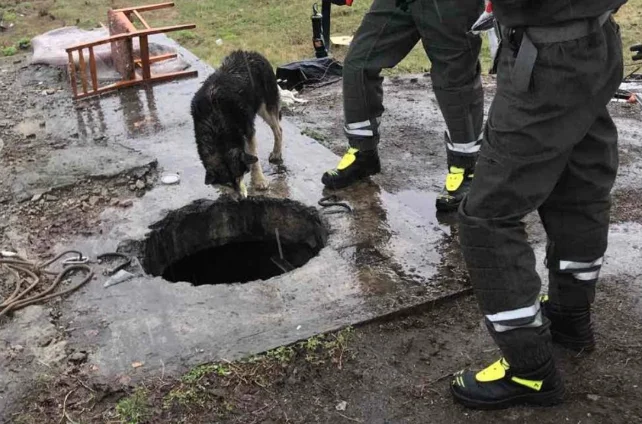 Рятувальники КАРС дістали людину з колодязя теплотраси в Оболонському районі
