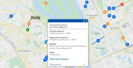 Інформація про ремонти та перекриття на столичних дорогах тепер доступна на Порталі даних