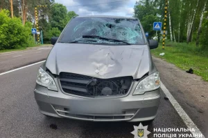 На трасі Київ-Овруч біля Демидіва мінівен на смерть збив чоловіка на переході