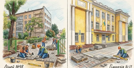 До нового навчального року у двох школах Дніпровського району Києва за понад 6 млн гривень оновлять подвірʼя (адреси)