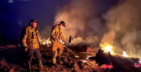 У зоні відчуження рятувальники продовжують ліквідацію пожежі лісової підстилки (фото, відео)